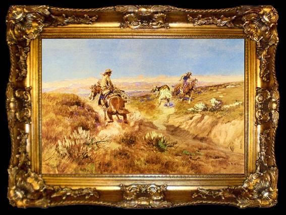 framed  Charles M Russell When Cows Were Wild, ta009-2